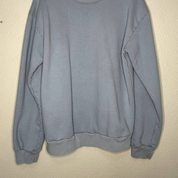 Morgan Stewart Sweatshirt Lt Blue Round Neck Oversized Pullover Athleisure Relax - Picture 6 of 11